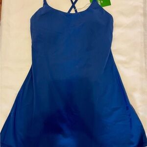 HALARA Blue Softlyzero Plush Active Dress with built in shorts
